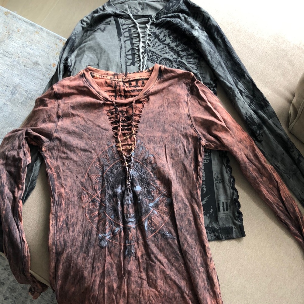 New without tags. 2 Affliction long sleeve Small